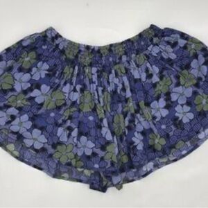 Free People Purple and Green Floral Shorts